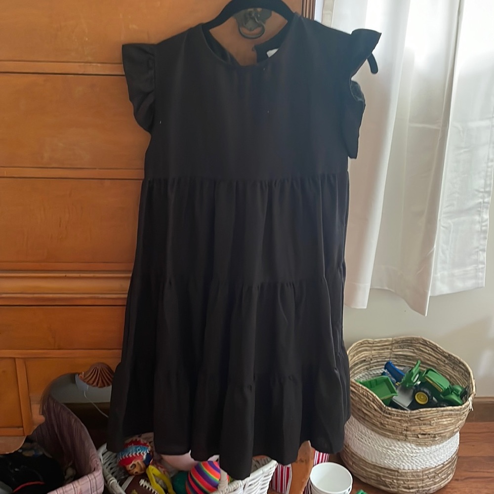 Black Petal and Pup ruffle dress